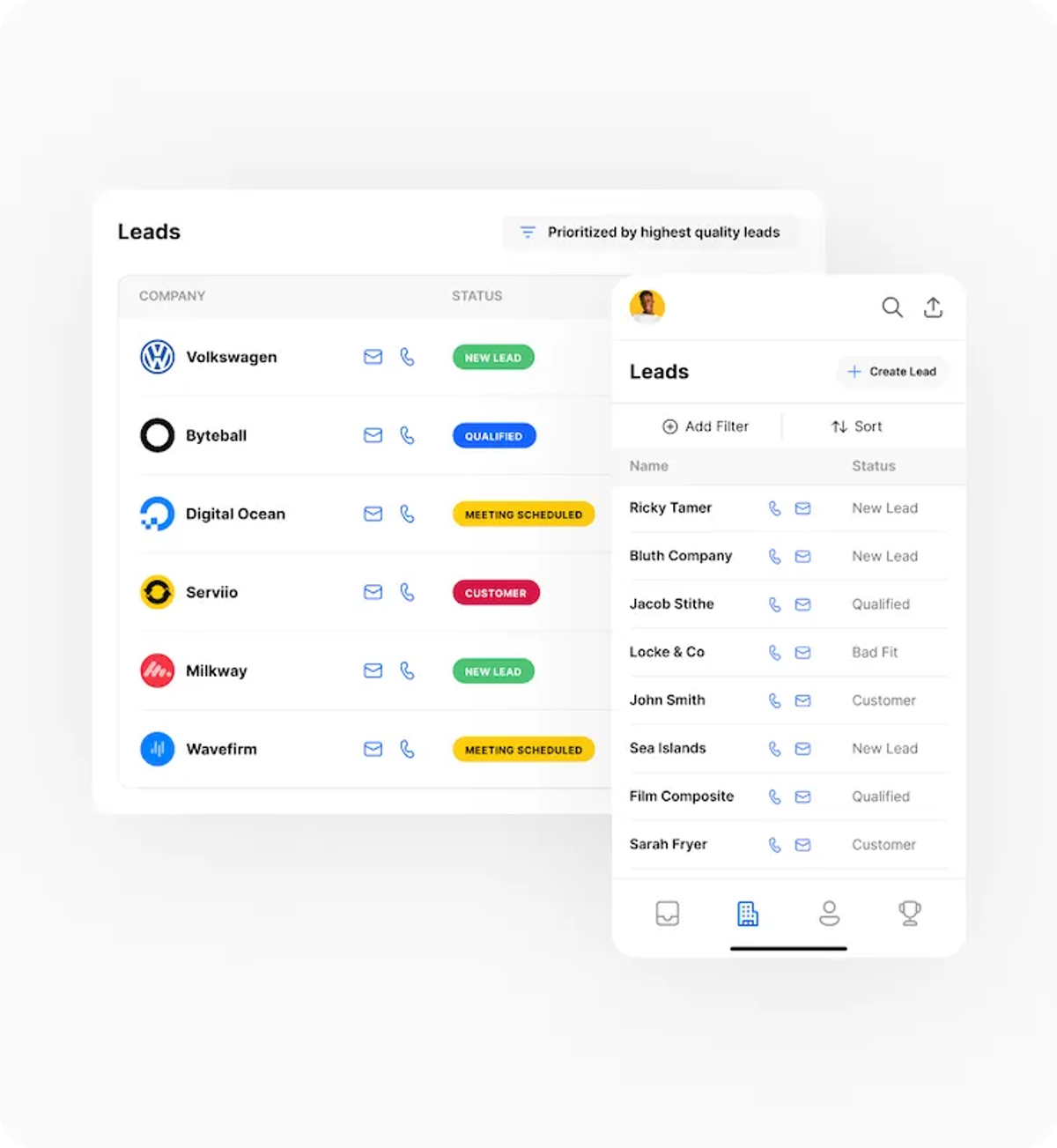 Close Mobile App - Leads