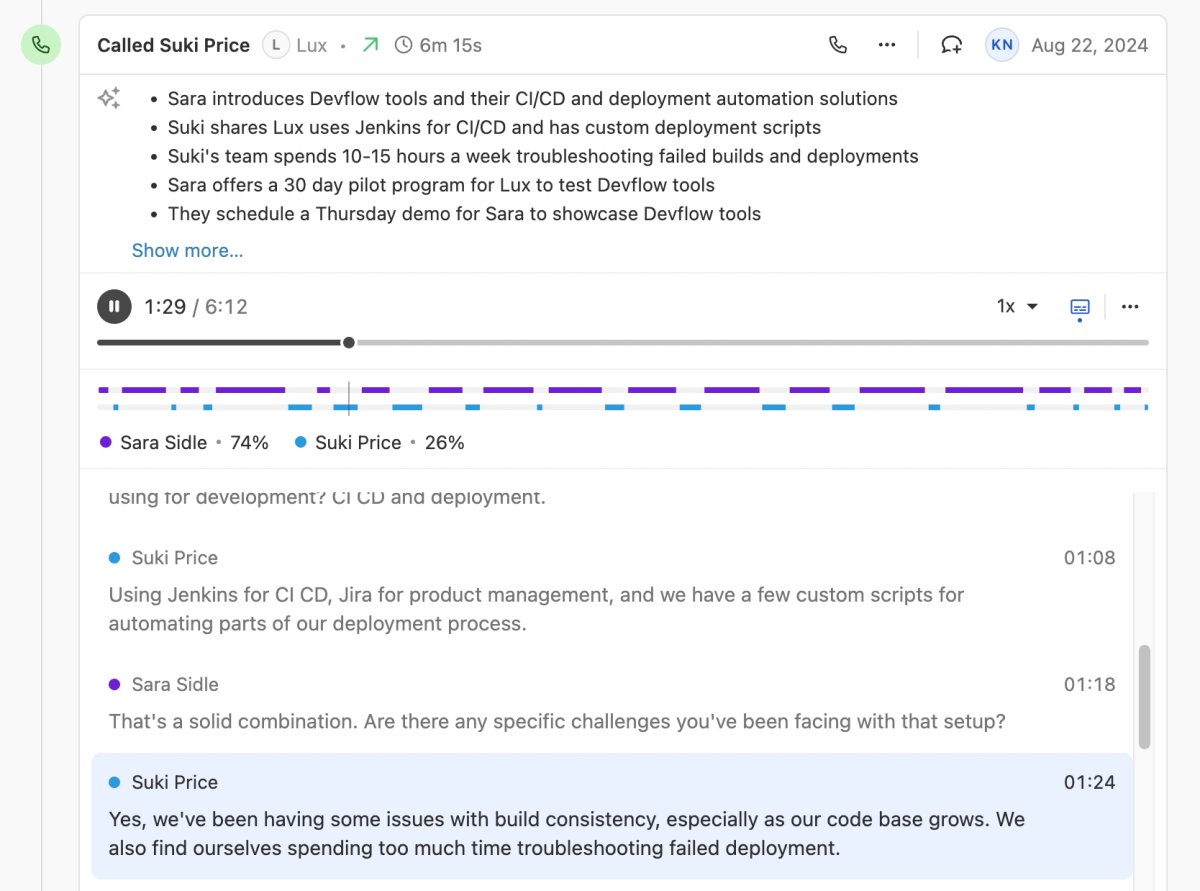 Call Transcript Playback Updates