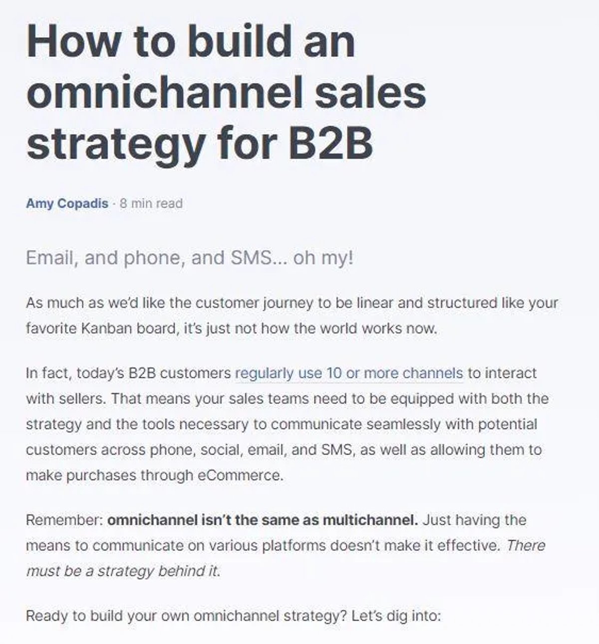 B2B Content Marketing Strategy Example