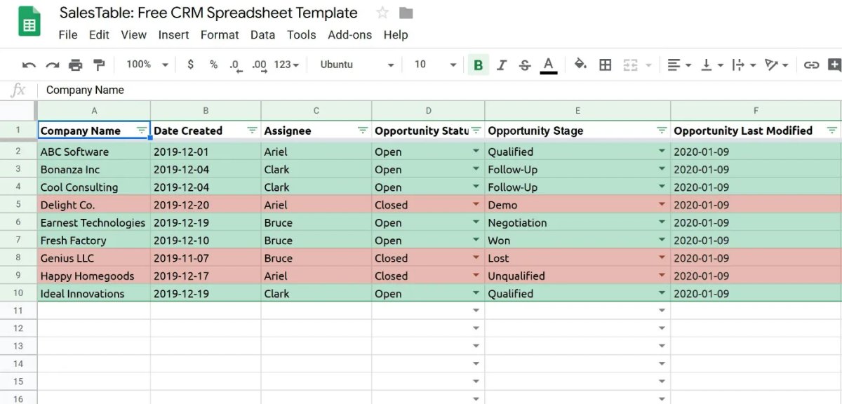 Salestable-CRM-Spreadsheet
