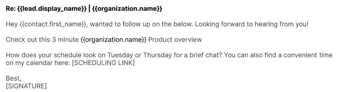 Basho EMAIL - Follow up with a Value Add
