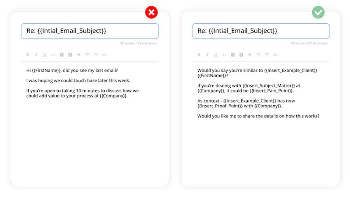 email follow up example for email warm up