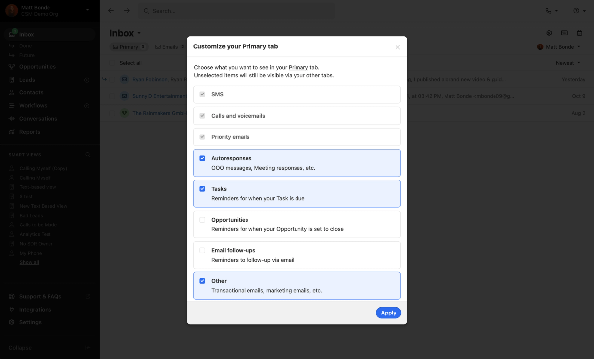 Inbox Improvements