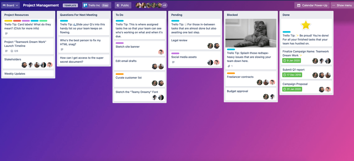 Trello for project management