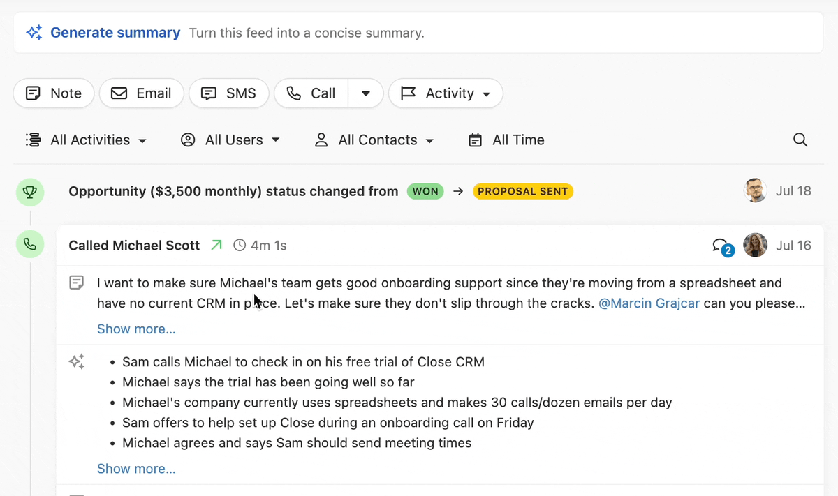 AI Lead Summaries