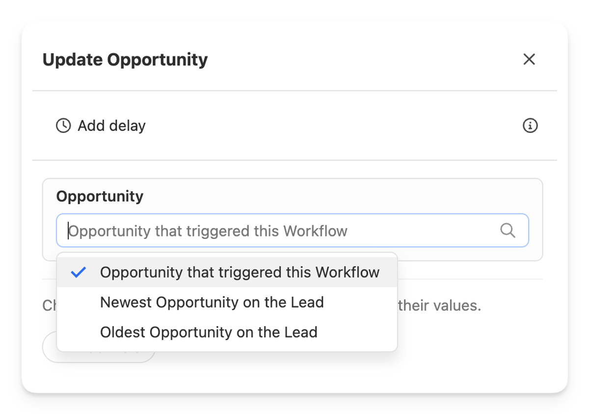New in Workflows: Update Opportunity step