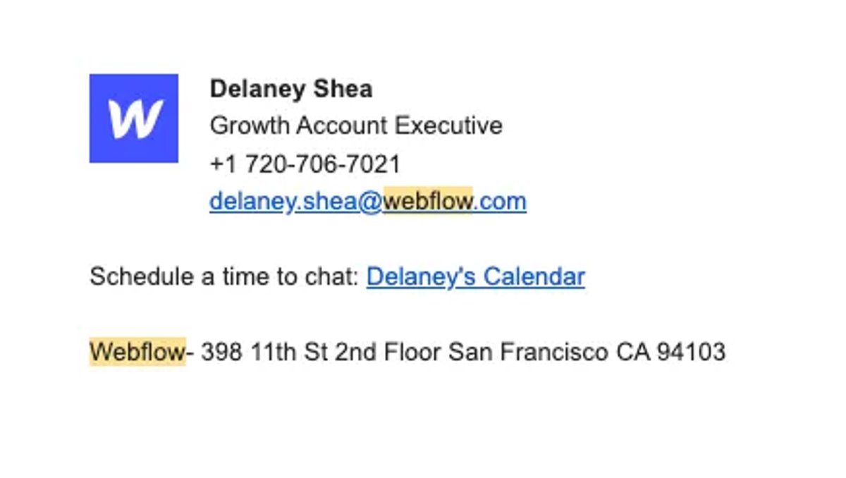 Sales Email Signatures - Schedule a Chat