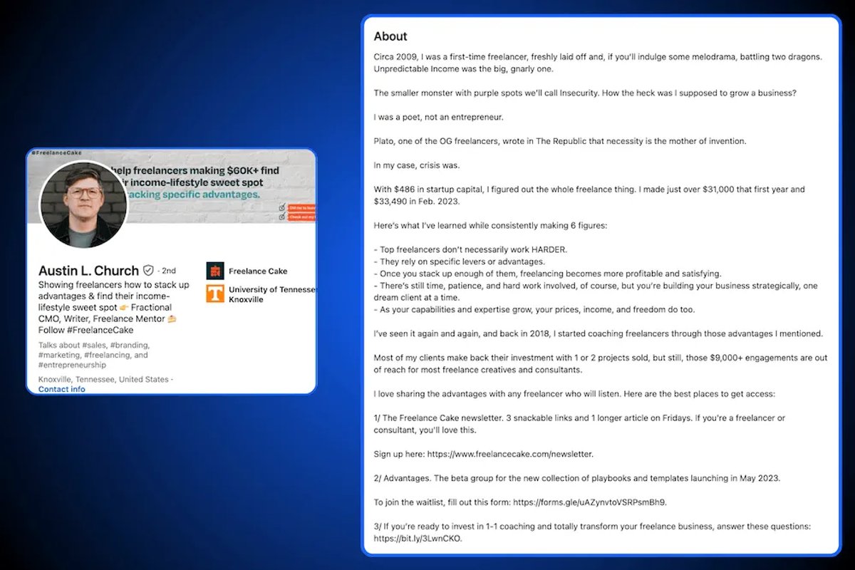 LinkedIn Profile Summary Examples - Austin Church