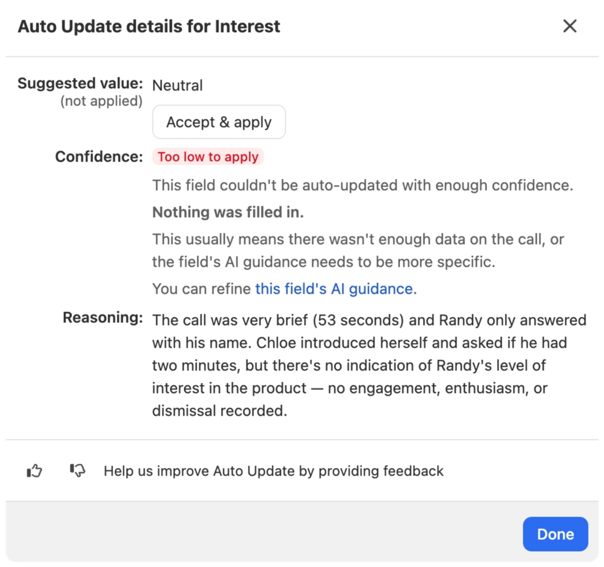 Better confidence indicators for Auto Updates