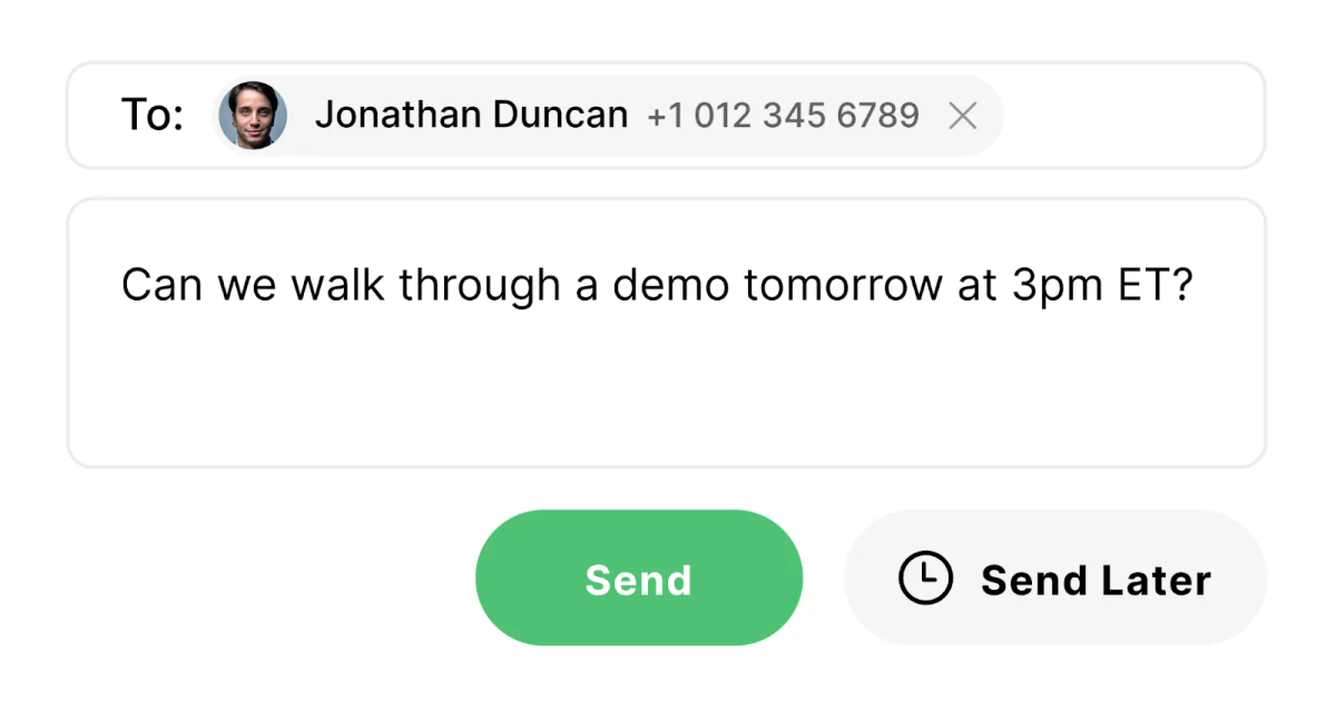 Texting Platform for Sales Teams (Close CRM Screenshot)