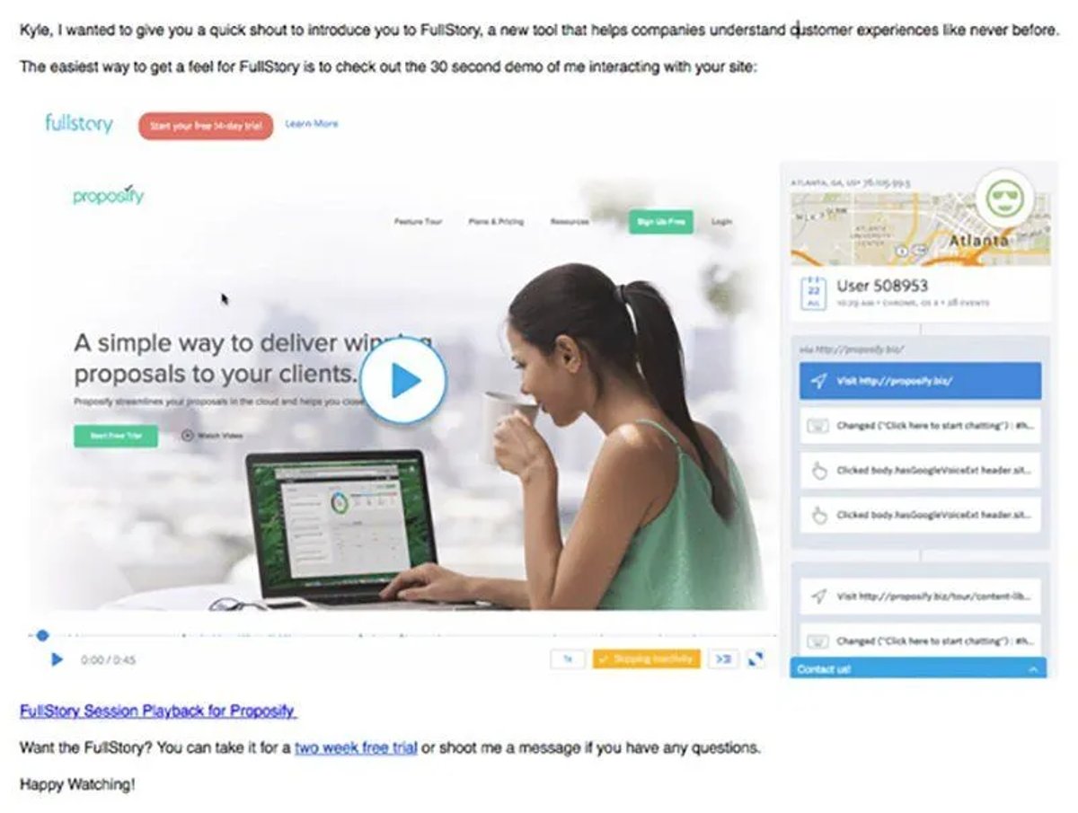 email mistake example fullstory