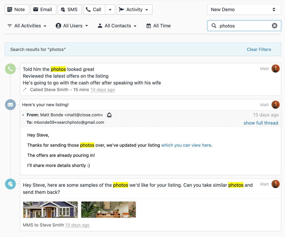 Activity Feed Search