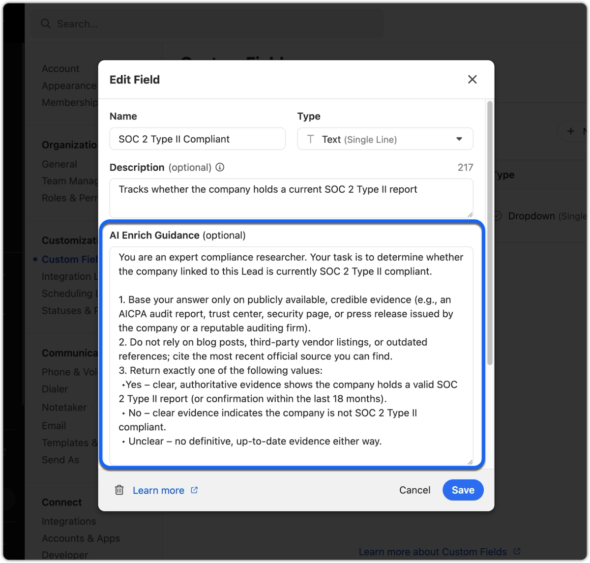 AI Enrich - Close CRM 2