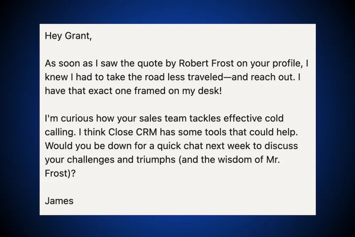 The 4 Main Types of LinkedIn Outreach - InMail (Good Example)