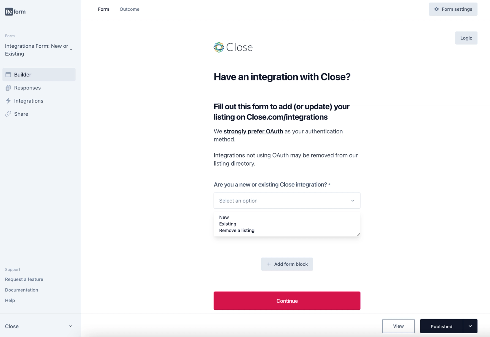 Reform screenshot