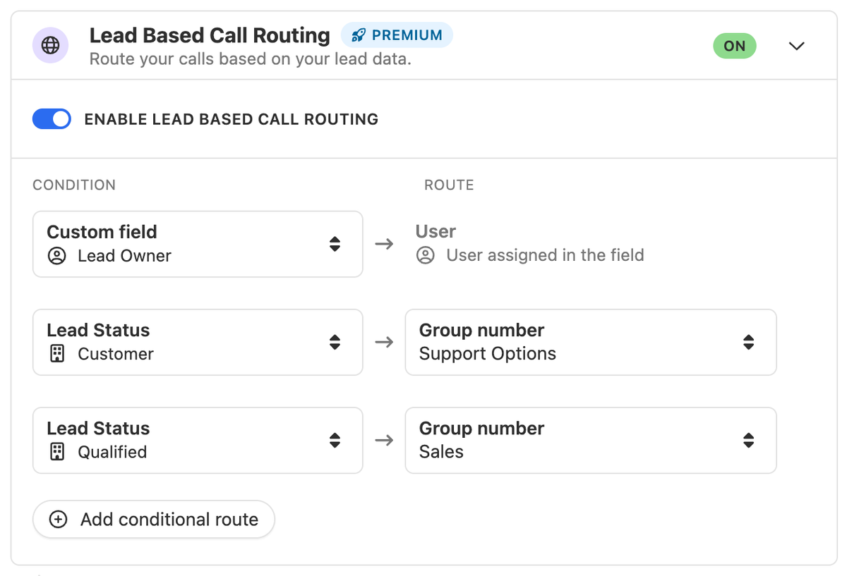 Lead-Based Call Routing