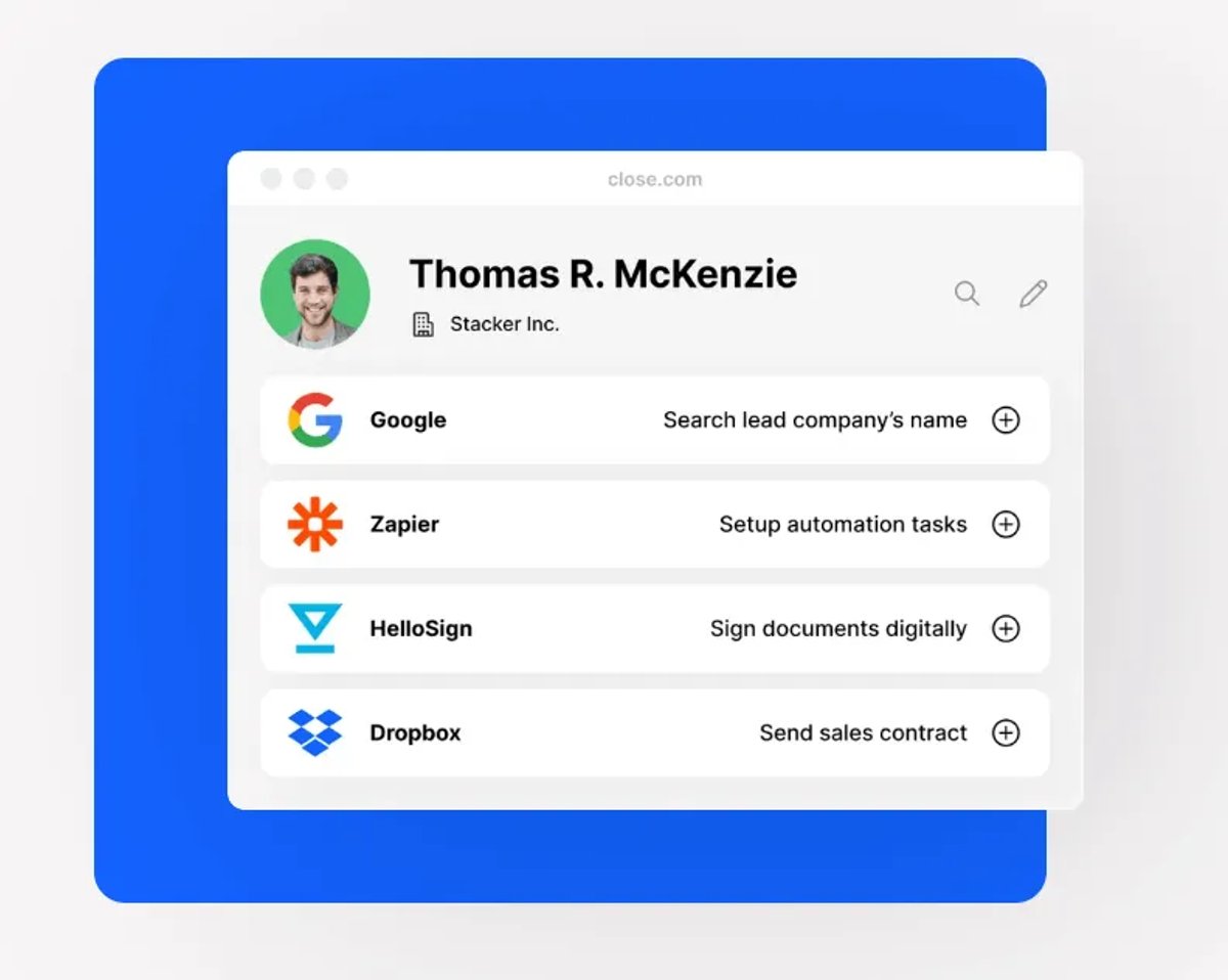 CRM integrations for signing documents and sending sales contracts