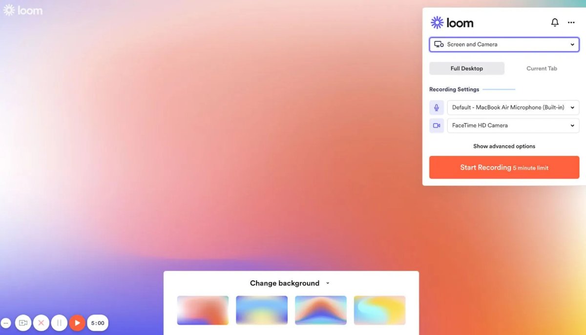 Loom screen recorder screenshot