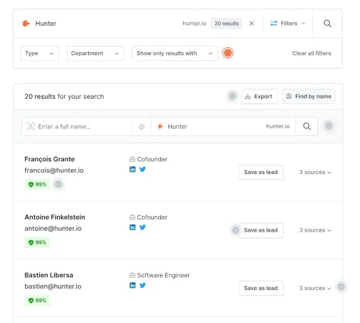 hunter io sales enablement tool
