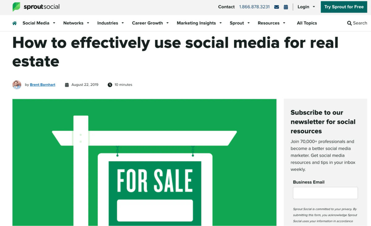 Sprout social blog post example of inbound sales strategies