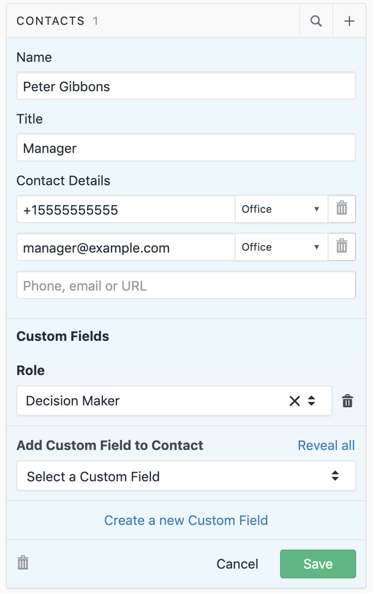 Contact Custom Fields