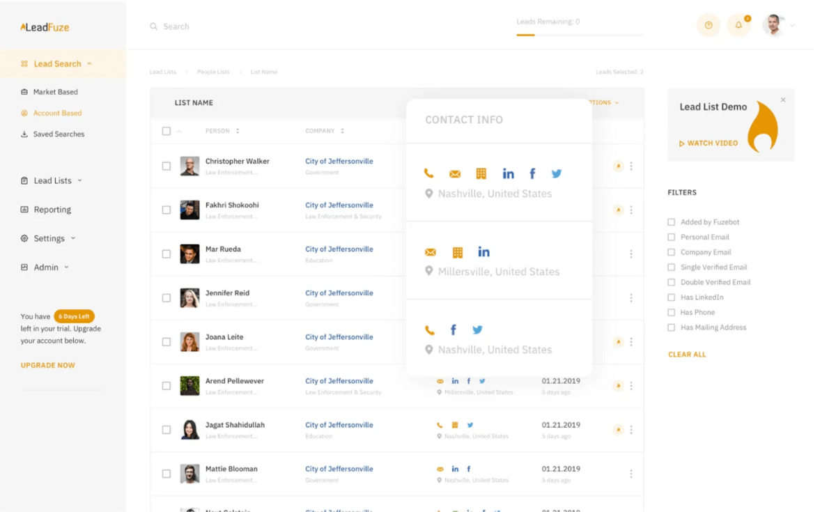 Leadfuze Sales Prospecting Tool