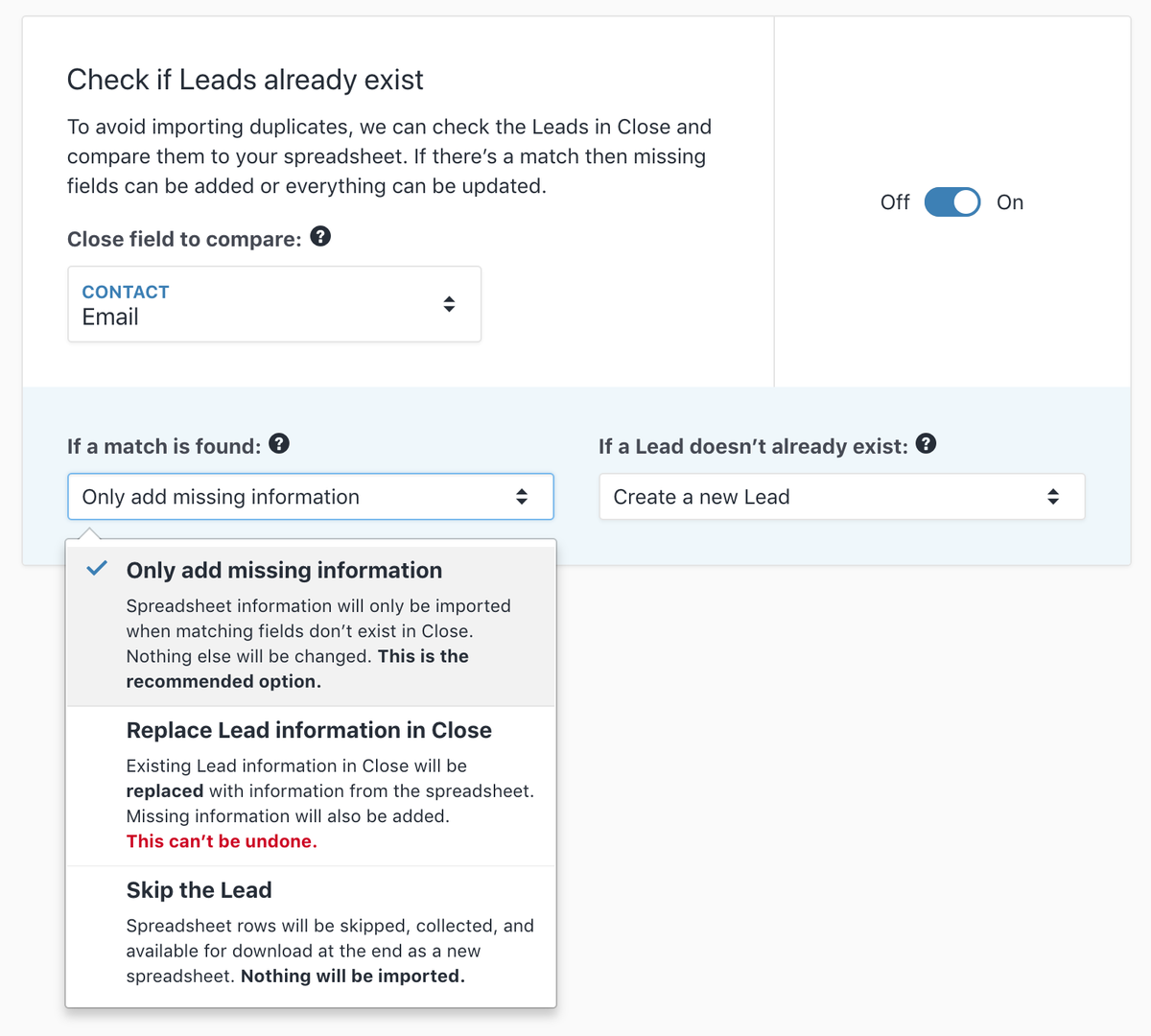 Importer Merge and Update