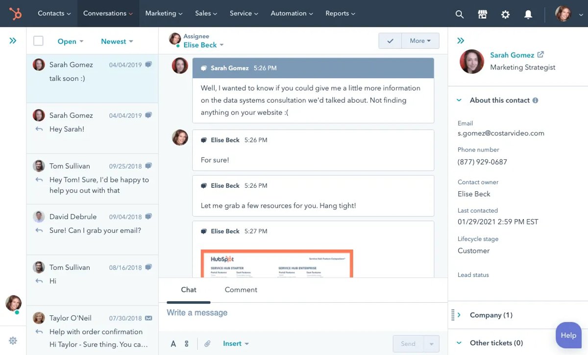 HubSpot Sales Automation software