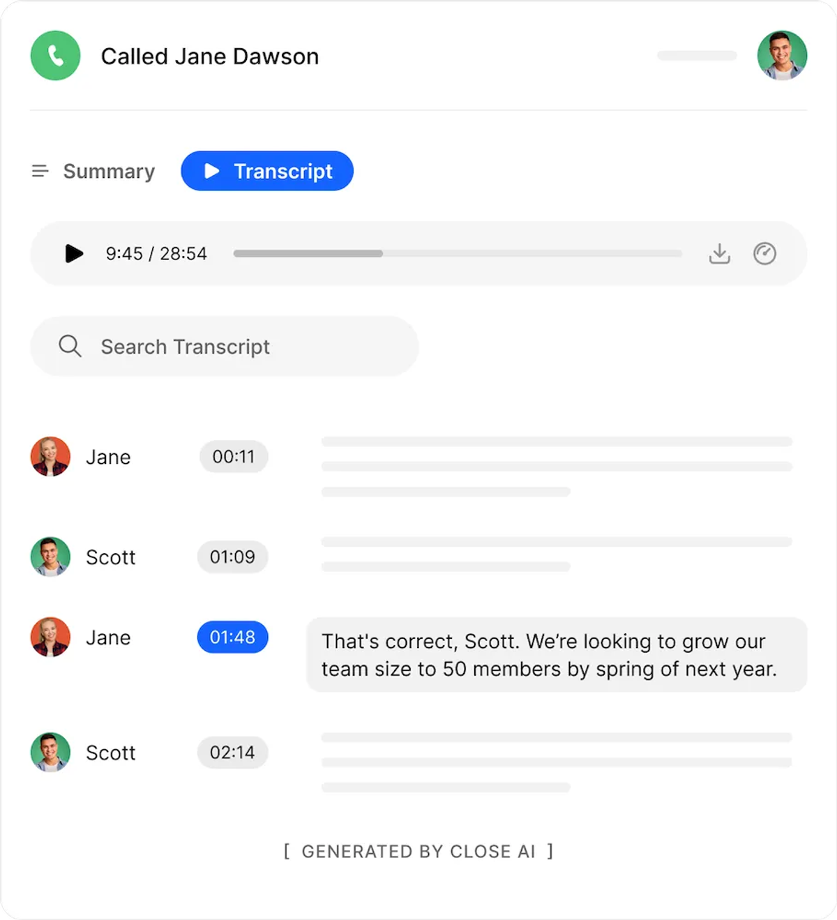 Inbound Sales Call Script - Make Brief Notes with Close