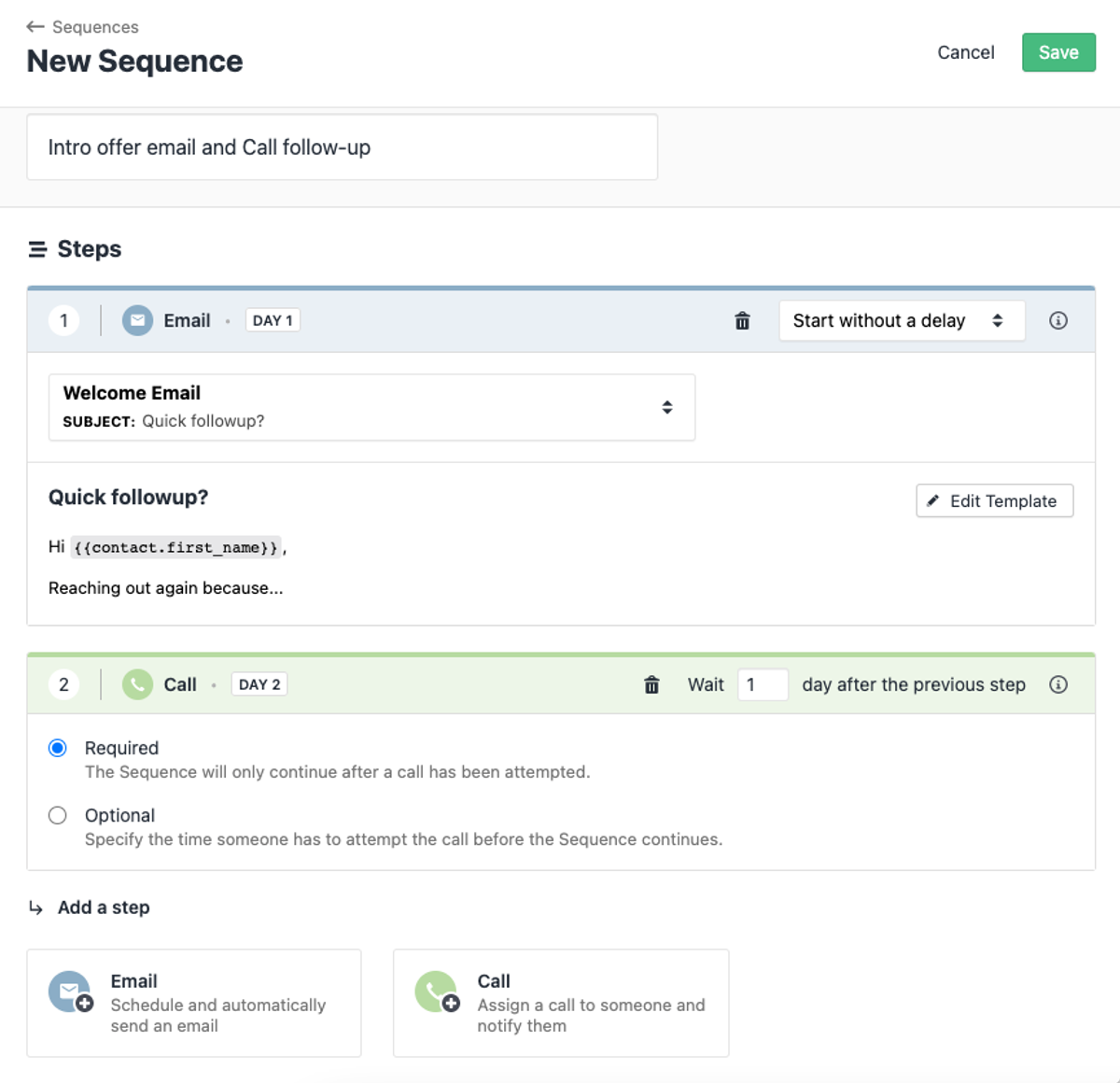 Calling Steps in Sequences