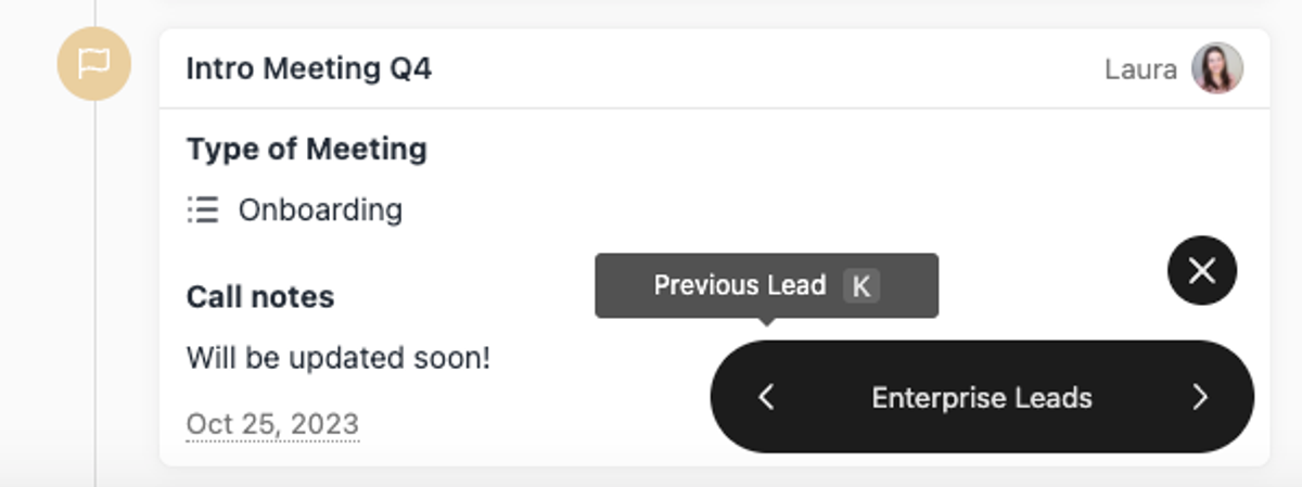 Next Lead/Contact Button