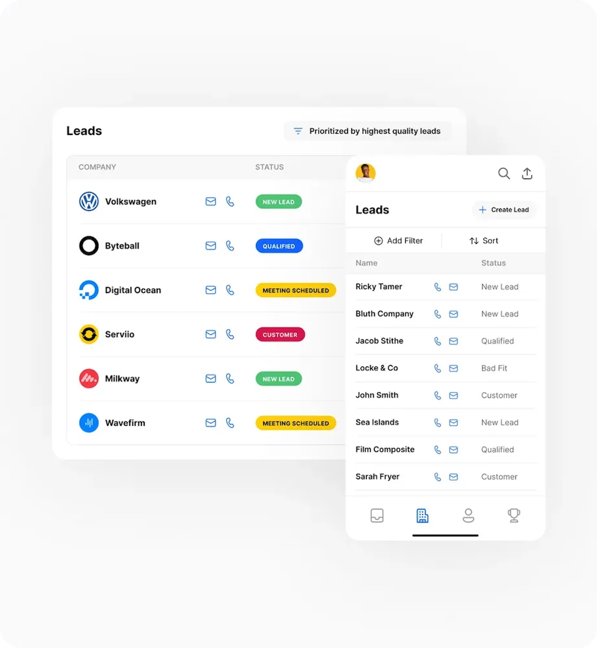10 CRM Software Systems for Small Businesses - Close iOS Mobile App View