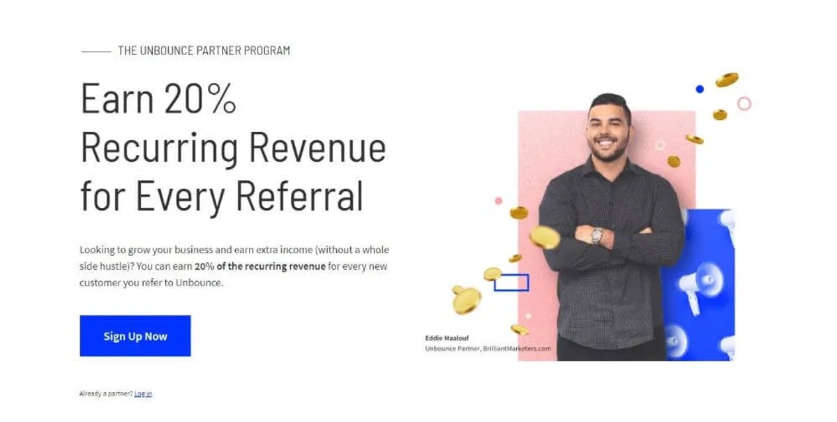 Example partner program landing page
