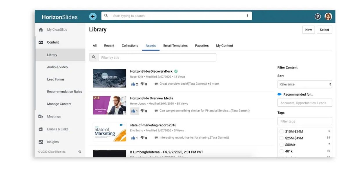 clear slide sales enablement tool