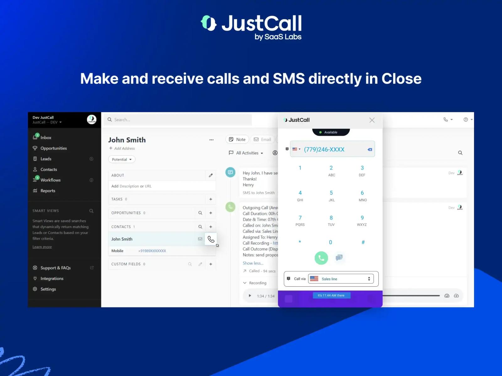 JustCall screenshot