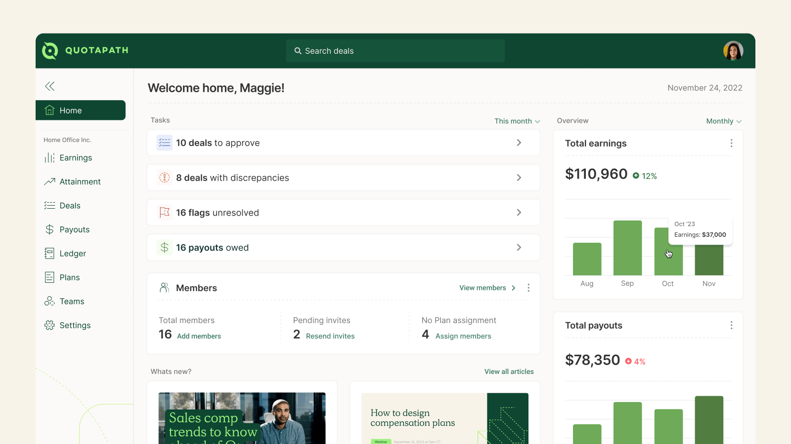 QuotaPath screenshot