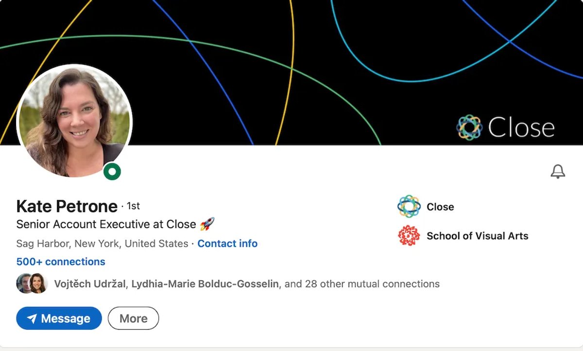 How to Do Effective LinkedIn Outreach in 8 Steps - Kate Petrone Example