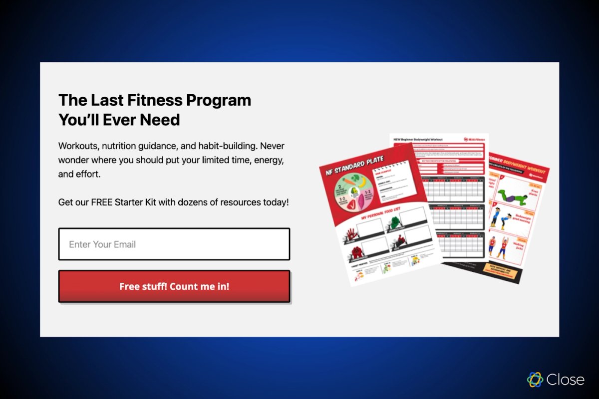 Example: Free Fitness Program PDF from Nerd Fitness