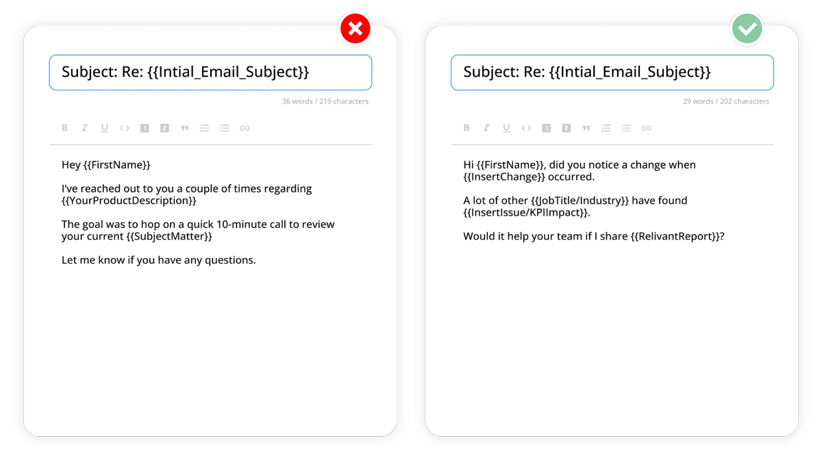 email warm up follow up example I