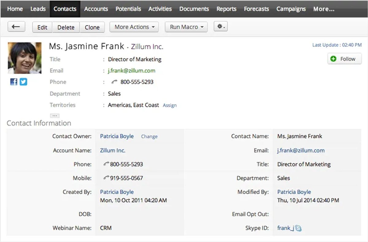 zoho crm for accountants