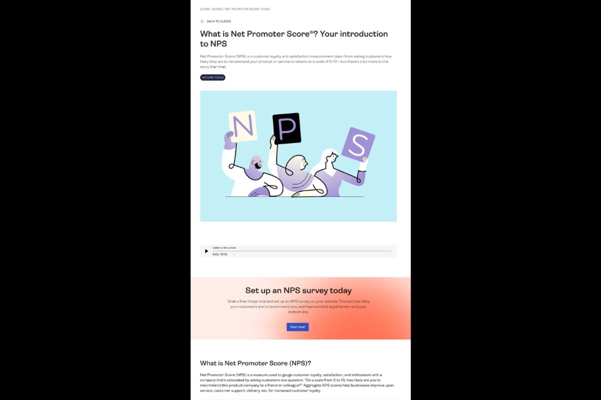 Lead Generation Examples - SEO Hotjar Example