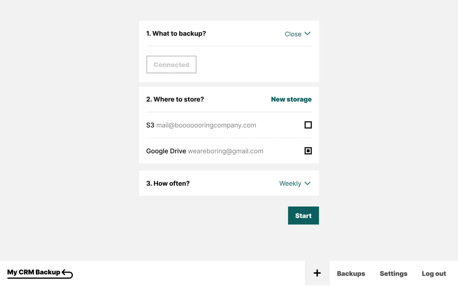 MyCRMBackup screenshot
