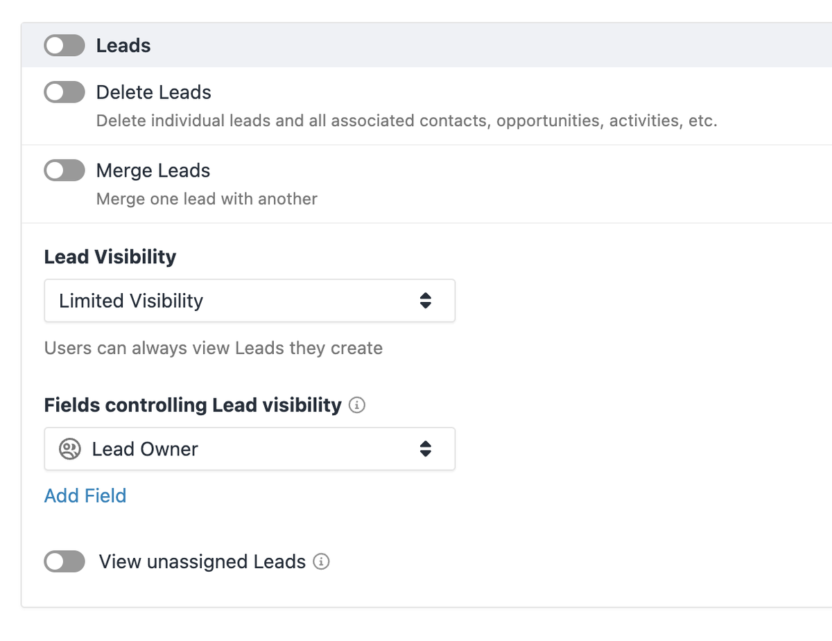 Lead Visibility Permissions