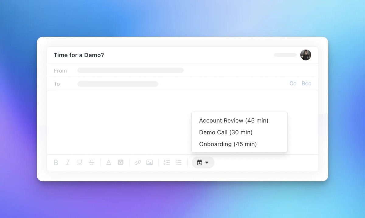 adding Calendly links in just two clicks inside Close CRM
