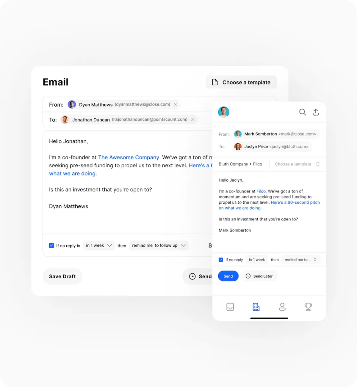 Close Mobile App Email Composer