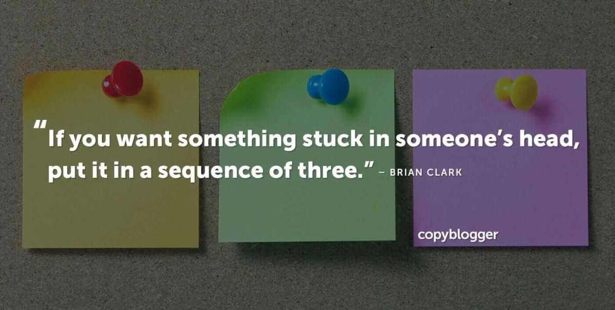 Copyblogger rule of three