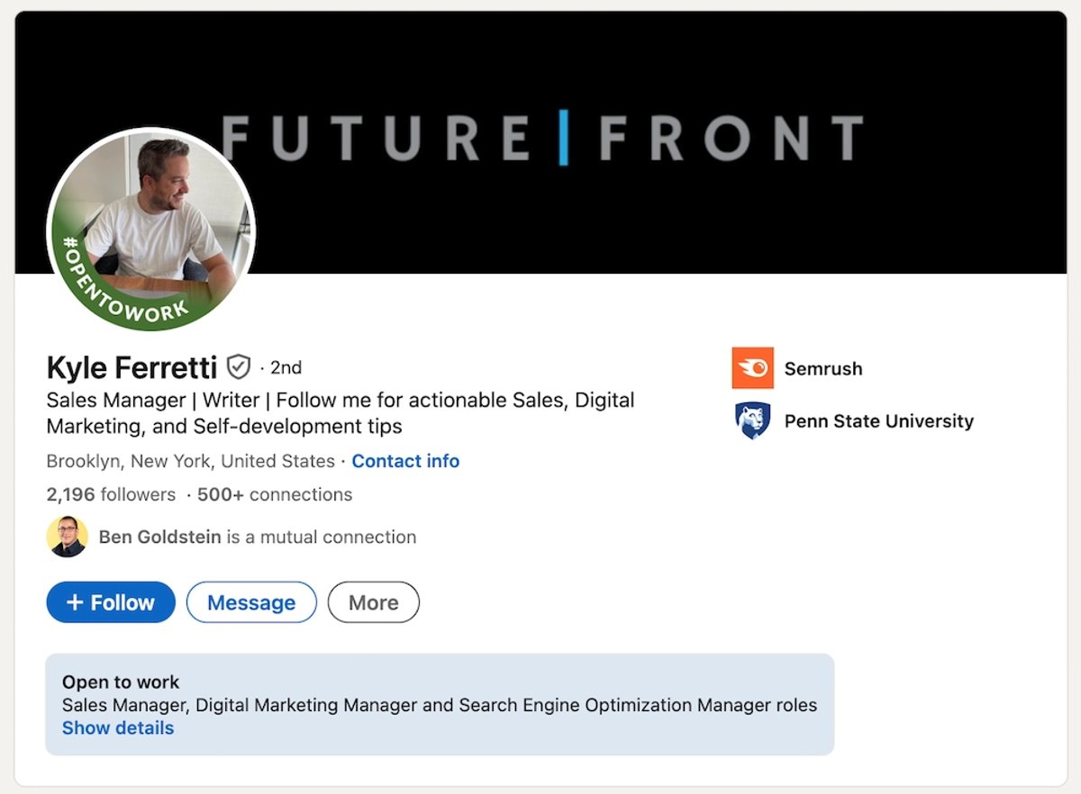Best LinkedIn Headline Examples - Kyle Ferretti