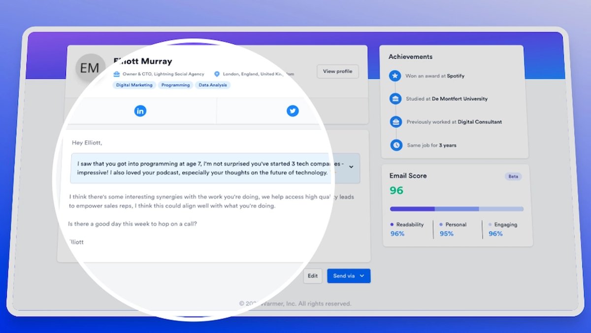 AI Sales Tools - WarmerAI