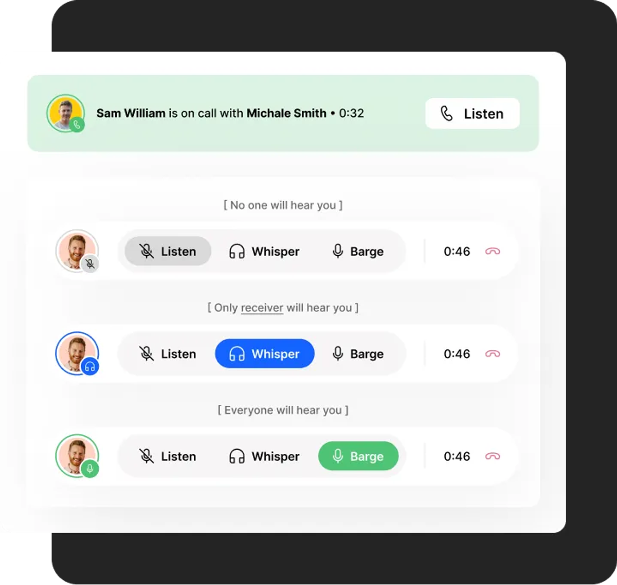 Real-time call coaching in Close CRM