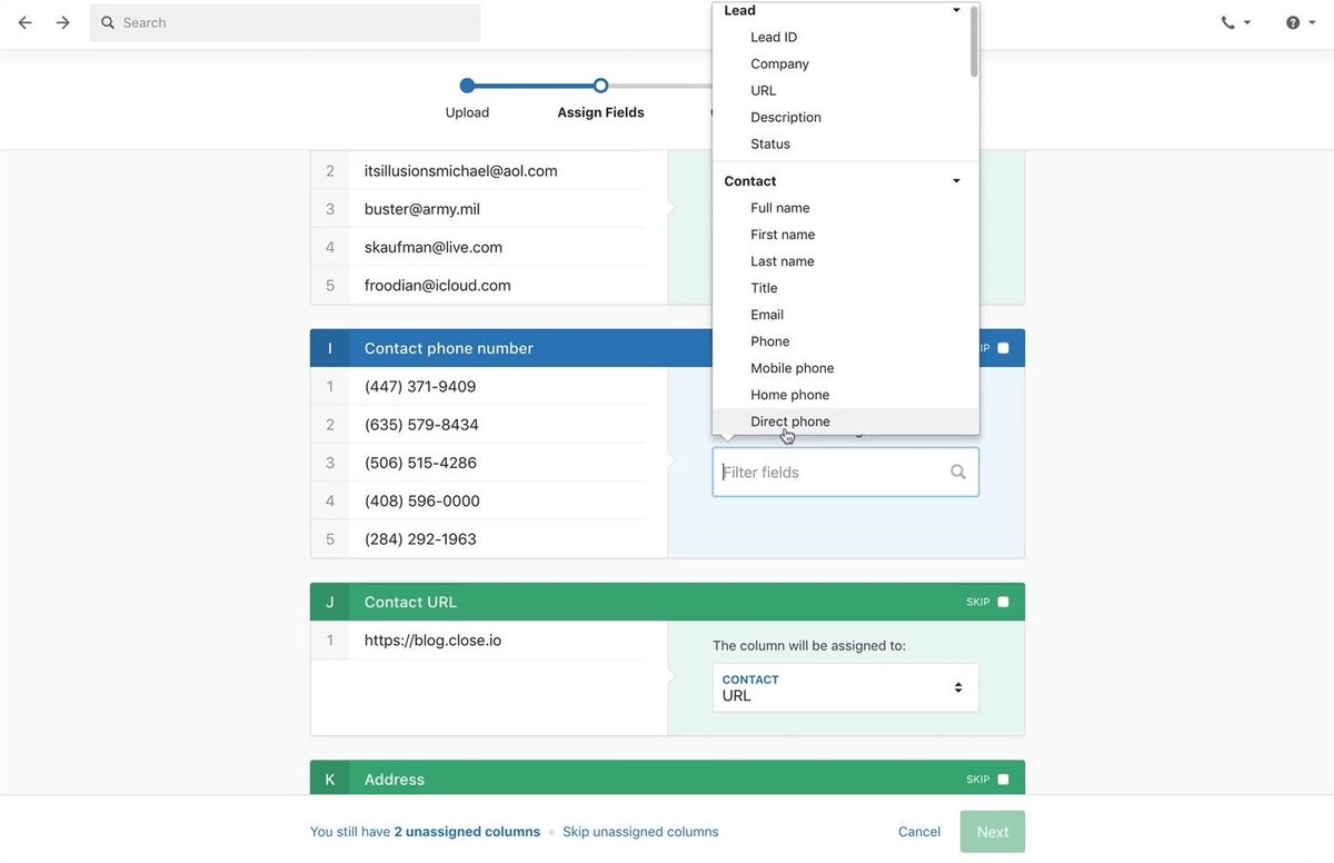 CRM vs spreadsheet migrate step 4